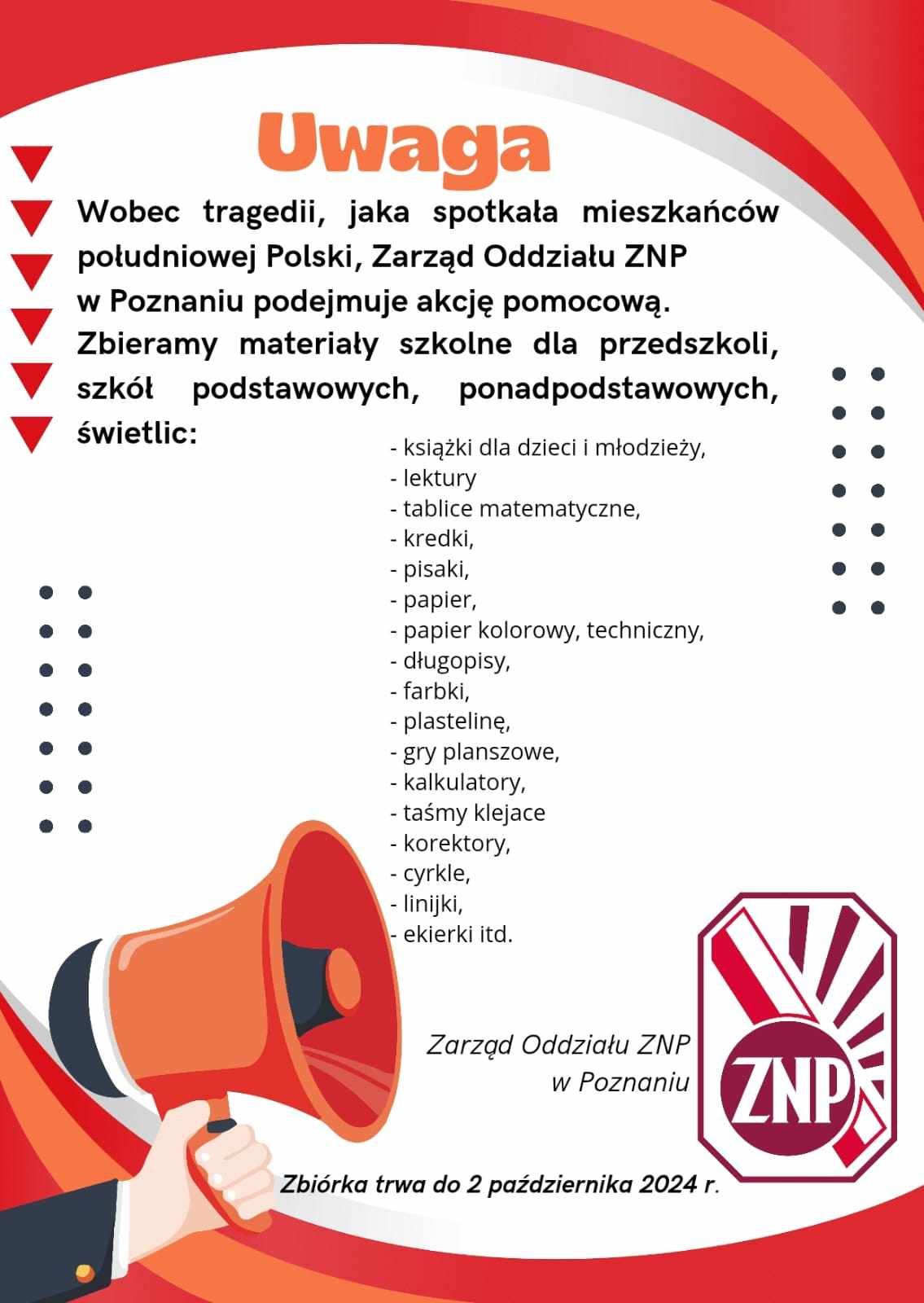 Zbiórka na rzecz szkół, które ucierpiały w powodzi