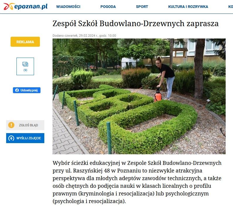 Zespół Szkół Budowlano-Drzewnych zaprasza